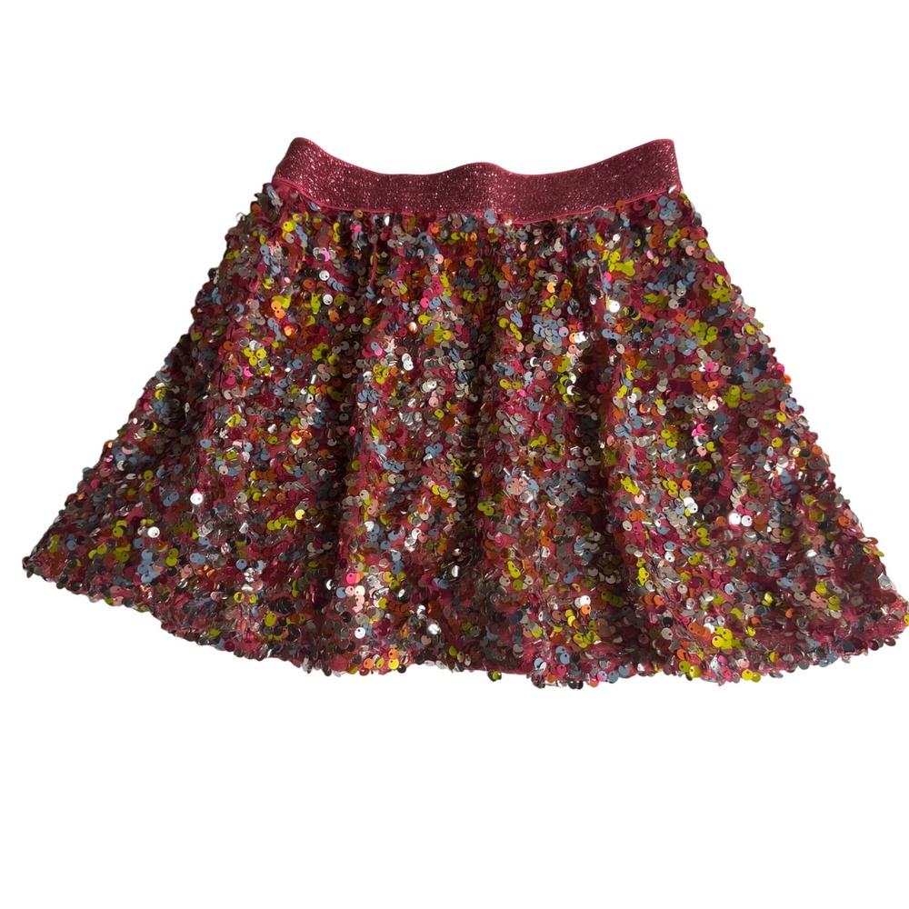 365kids Garanimals Girls Pink Multi-Color Sequin Skirt Size 7 Glitter Waistband‎
